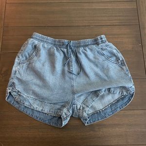 Light blue jean shorts